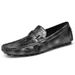 Men's Polka Dot Embossed Heightening Beanie Shoes Casual Overshoes Driving Leather_vogvips.com