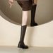 Petite For Women, High Heels, Thick Soles, Small Sizes, Over-the-Knee, Plus Size, Wide Long V-Neck Riding Bo, Slim_vogvips.com