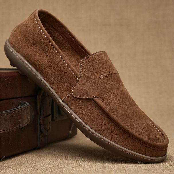 New Releases In December Spring And Summer British Style Casual Slip-On Breathable Loafers Genuine Leather Soft Sole Men's Shoes_vogvips.com