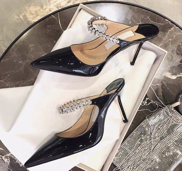 2024 Summer New High-heeled Fine Heeled Pointy Dia Slippers Wear Line With A Bun Head Half Drag Mueller Shoes Women_vogvips.com