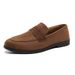 Korean-style British Round-toe Leather Shoes With A Height Increase, One-step Slip-on Casual Shoes, Hairstylist's Loafers For Men_vogvips.com