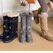 2025 Niche Snowflake Design Thick-Soled Fashionable Snow For Women Suede Wrinkled Winter Warm Fleece-Lined Boots_vogvips.com