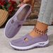 Women's Solid Color Breathable Sports Soft-soled Lightweight Walking Shoes, Low-top Knitted Casual S_vogvips.com