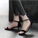 Low-heeled One-strap Women's Fashion Sandals, 2025 New Summer Black High-heeled Shoes For Women, 3cm Stiletto Heel,_vogvips.com