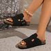 Cross-border Foreign Trade Large-size Vintage Women's Summer Outdoor New Frosted Flat Sandals_vogvips.com