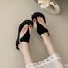 Women's French Style Niche Flip Flops Metal Buckle Soft Sole Comfortable Wedge Heel Roman Sandals New 2026 Style_vogvips.com