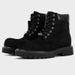 Unisex Chunky Sole Martin Boots – British-Inspired Leather & Fabric Side-Zip Boots With Cushioned Insoles (Black/Yellow, Height-Boosting Options)_vogvips.com