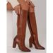 Women's Fashion Winter High Heel Boots – Pointed Toe, Side Zipper, Stretchy PU Upper, Faux Fur Lined (Sizes 40-43, Black/Brown)_vogvips.com