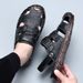 Summer Outdoor Leather Sandals, Closed-Toe Casual Beach Shoes, Genuine Leather, Non-Slip, Wear-Resistant Men's Sandals_vogvips.com