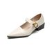 French Pointed Mary Jane Shoes Thick Heel With Shallow Mouth High Heels Women_vogvips.com