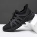 Men's Breathable Mesh Casual Shoes - New Soft Sole Water-Friendly Sneakers, Black Chunky Anti-Slip & Dirt-Resistant Shoes_vogvips.com