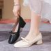 Soft Leather Chunky Heel Single 2025 New Style Shallow Mouth Bowknot Mary Jane Professional Work Shoes For Women_vogvips.com