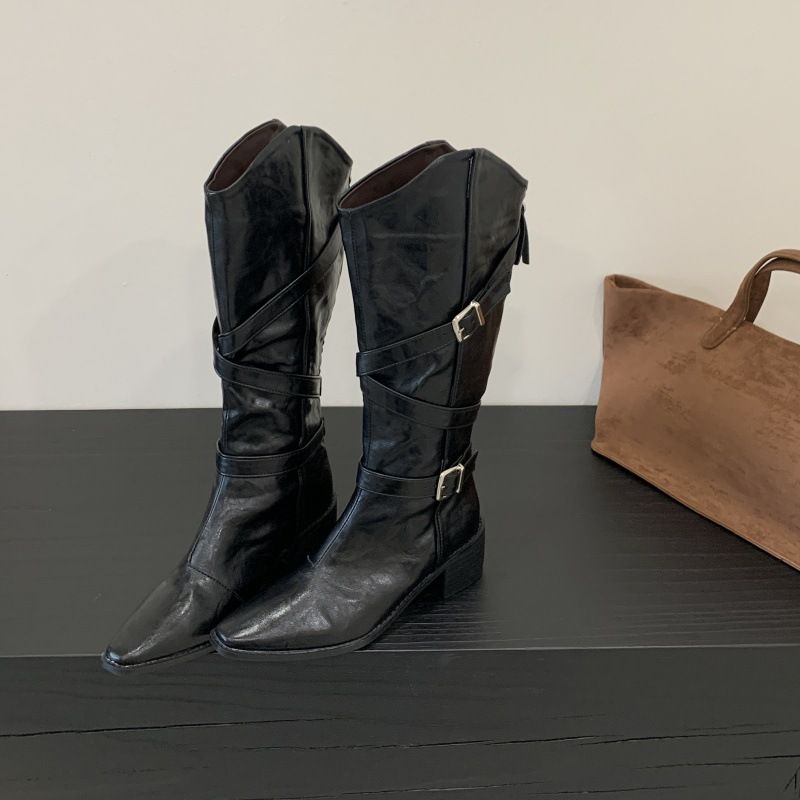 2026 New V-Neck Elastic Over-The-Knee High Heel High-Tube Knight Pointed Toe Long Boots_vogvips.com