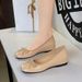 836-11 French Sweet Style Internal Height Increase Bow Decoration Round Toe Shallow Mouth Patent Leather Slip-On_vogvips.com