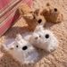 Girly Style Cute Scrawled Puppy Furry 2025 Autumn Winter New Trendy Versatile Comfortable One-Strap Slippers For Women_vogvips.com