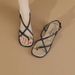 Cameido Roman Toe-separating Flat Sandals For Women. Women's Sandals With A Simple Cross Thin Single-strap Design._vogvips.com
