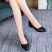 Work Shoes, Women's Single Shoes, All-season Professional Work Pointed-toe Coarse-heeled Leather Shoes, Large-sized Manufacturer_vogvips.com