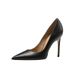 Leather 32-45 Yards Black High-heeled Shoes Professional Work Shoes Temperament Thin Heels Not Tired Feet Comfortable Soft Shoes Women_vogvips.com
