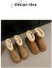 Snow Boots Women's Winter 2025 New Style Short-top Fleece Burken Cotton Shoes_vogvips.com