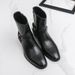 Men's Leather New Cross-border Chelsea Pointed-toe European And American Style Unique Buckle Martin Boots, Men's Trendy_vogvips.com