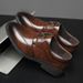Aofu 3202 Men's Casual Business Slip-On Embroidered Pointed Leather Shoes OPP Zipper Bag Without Shoe Box_vogvips.com