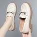 Thick Soled Loafers For Women Spring And Autumn New Soft Leather Black Retro British Style Slip On Shoes_vogvips.com
