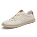 Rubber Soft Sole Men's Shoes First Layer Cowhide Leather Board Shoes Low Top High Value Men's Leisure_vogvips.com
