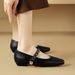 cameido Retro Square - Toe Single - Strap Chunky - Heel Low - Cut Slip - On Shoes, Suitable For Spring._vogvips.com
