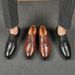 New Men's Brown Business Casual Derby Shoes British Style Lace-up Versatile Brock Men's Shoes Black Suit Banquet Dress Groom Wedding Shoes_vogvips.com