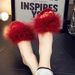 Robe With Slippers New Style Fluffy Women's Fashion Low Heel Wedding Bridesmaid Feather One-Strap Sandals_vogvips.com
