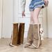 Women's Shoes Winter New Style Thigh High Boots With Detachable Bear Design, Wedge Heel, Pointed Toe, Over The Knee, Lambswool Wool._vogvips.com