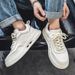 2025 Spring And Summer New Solid Color Thick Soled Height Increasing Breathable Board For Men's Casual Versatile Fashion_vogvips.com