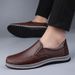 Men's Shoes Casual Leather Shoes Low-top Foot Cover Leather Surface Casual Shoes Men's Single Shoes_vogvips.com