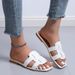 Large Size Women's Shoes, Slippers, Daily Style Woven One Word Strap, Heel, Flat Bottomed Rubber Slipper Batch_vogvips.com