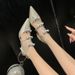 2025 Spring And Summer New French Elegant Rhinestone Bow Satin High Heels Pointed Head Fairy Style Sandals_vogvips.com