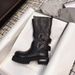 Paris Dark Venom For Women 2025 New Vintage Big Toe Fashion Mid-Calf Thick Sole Cuffed High Tube Riding Boots_vogvips.com