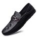 Embossed Crocodile Pattern Beanie Shoes Large Size Round Head Driving Shoes Casual Shoes Lazy Men's Shoes_vogvips.com