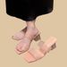 Large-sized Transparent Crystal Thick-heeled Flip-flops, New Summer Women's Open-toe Square Toe High-heeled Sandals_vogvips.com