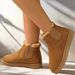 Women's Cozy Winter Snow Boots With Faux Fur Lining – Slip-On Round Toe Casual Shoes For Cold Weather Short Tube Cotton Shoes Women_vogvips.com