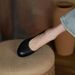 Women's Professional Round-Toe Pumps - Genuine Leather Office Shoes With Chunky Heel (3.5cm/5cm), Slip-On Design For Business & Formal Occasions_vogvips.com