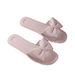 Women's Summer Slippers Korean Style Home Use Flat Bowknot Bathroom Sandals Non-Slip Lightweight Outdoor One-Word Sandals_vogvips.com