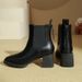 High Ankle 2025 Winter New Thick Heel Brown Women Mid-Calf Fashion Square Toe Stretch Women's Leather Boots_vogvips.com