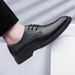 New Checkered Suit Business Leather Formal Large Size Men's Versatile Plaid Casual Wedding Shoes Black Brown_vogvips.com