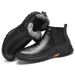 Men's Shoes Casual Single Shoes Leather Boots Outdoor Casual Short Boots High-top Pullover Crocodile Pattern_vogvips.com