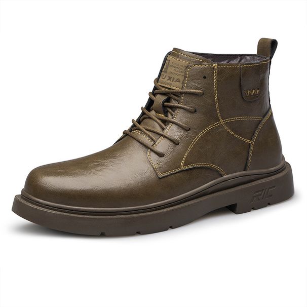 Men's Shoes Martin Boots Men's Leather High-top Cotton Shoes Tooling Short Boots Fleece Thickened Boots Men's_vogvips.com