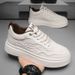 Men’s Shoes White shoes Spring and summer breathable thick soled casual shoes all match white men's height enhancing embossed high end trendy shoes_vogvips.com