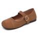 Boken Women's Spring New Versatile Mary Jane Fashionable Casual Polyurethane French Flat Shoes_vogvips.com