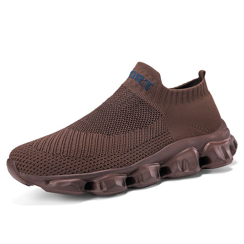 Large size women's shoes Breathable casual sneakers Women's light soft set feet couple shoes lazy shoes fly knit socks shoes_vogvips.com
