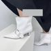 New Chinese 2024 Belt Buckle Wide Fashion Large Tube High Heel Pointed Toe Short Boots For Women Hot Girl Style_vogvips.com