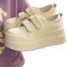 Platform Height Increasing Velcro Sneakers For Women 2025 New Fashion Small Women's Versatile Casual Sports White Shoes_vogvips.com